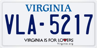 VA license plate VLA5217