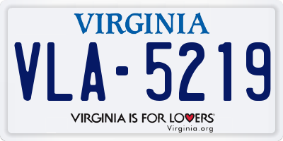 VA license plate VLA5219