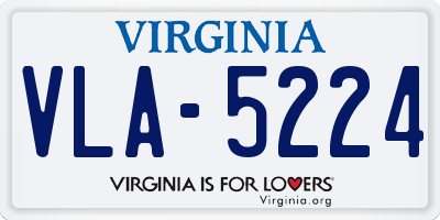VA license plate VLA5224