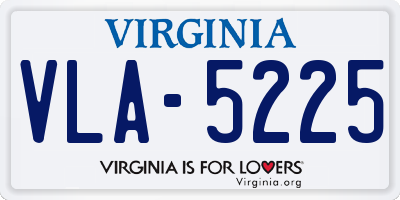 VA license plate VLA5225