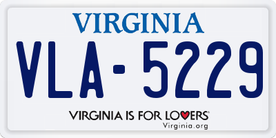 VA license plate VLA5229