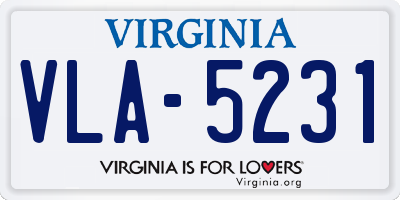 VA license plate VLA5231