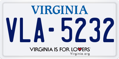 VA license plate VLA5232