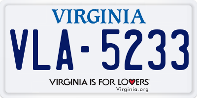 VA license plate VLA5233
