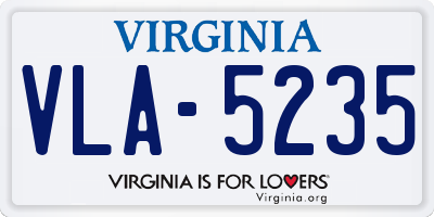 VA license plate VLA5235
