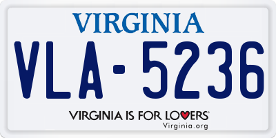 VA license plate VLA5236