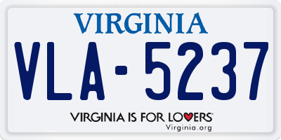 VA license plate VLA5237