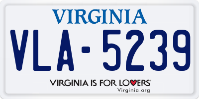 VA license plate VLA5239