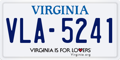 VA license plate VLA5241