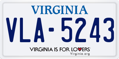 VA license plate VLA5243