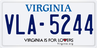 VA license plate VLA5244