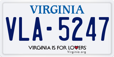 VA license plate VLA5247