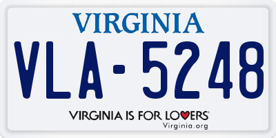 VA license plate VLA5248