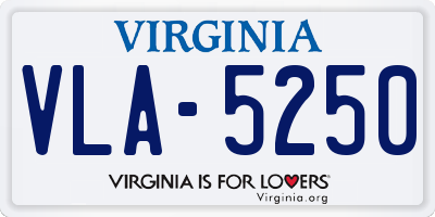 VA license plate VLA5250