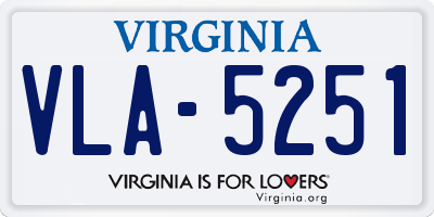 VA license plate VLA5251