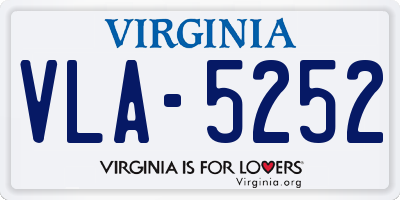 VA license plate VLA5252