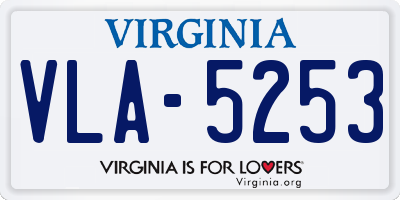 VA license plate VLA5253