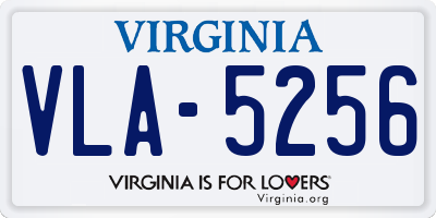 VA license plate VLA5256