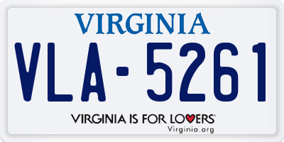 VA license plate VLA5261