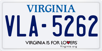 VA license plate VLA5262