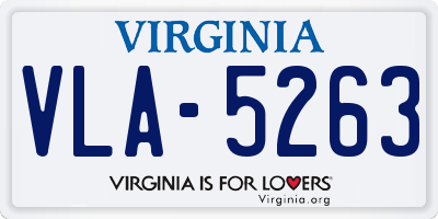 VA license plate VLA5263