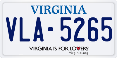 VA license plate VLA5265