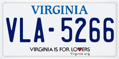 VA license plate VLA5266