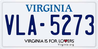 VA license plate VLA5273