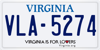 VA license plate VLA5274