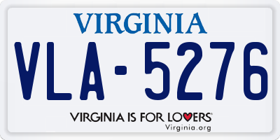 VA license plate VLA5276
