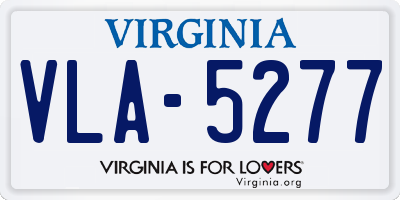 VA license plate VLA5277
