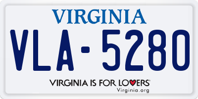 VA license plate VLA5280