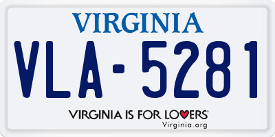 VA license plate VLA5281