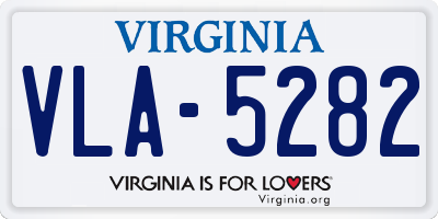 VA license plate VLA5282