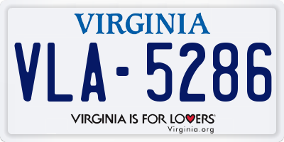 VA license plate VLA5286