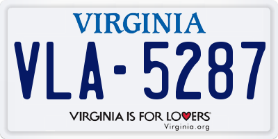 VA license plate VLA5287