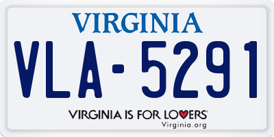 VA license plate VLA5291