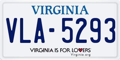 VA license plate VLA5293