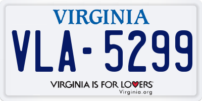 VA license plate VLA5299