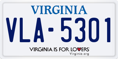 VA license plate VLA5301