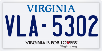 VA license plate VLA5302