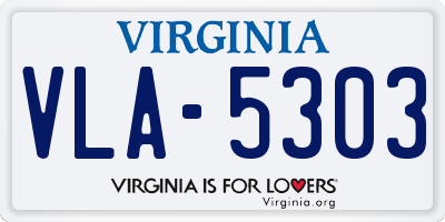 VA license plate VLA5303