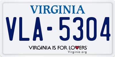 VA license plate VLA5304