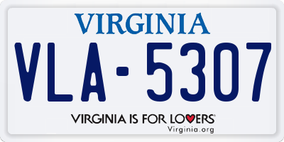 VA license plate VLA5307