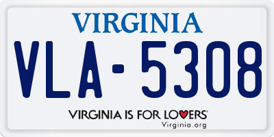 VA license plate VLA5308