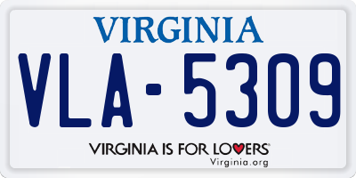 VA license plate VLA5309