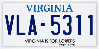 VA license plate VLA5311