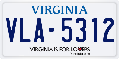 VA license plate VLA5312