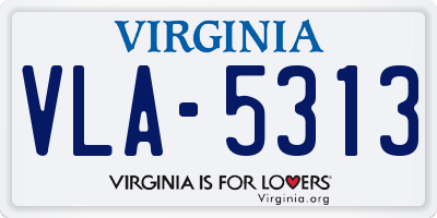 VA license plate VLA5313