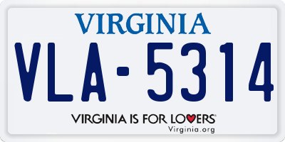 VA license plate VLA5314